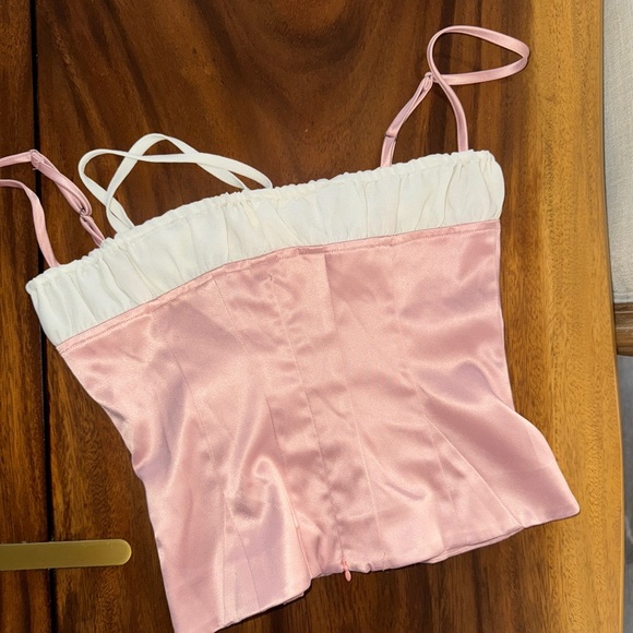 With Jean Pink Satin Top + Skirt Set - Picture 4 of 7